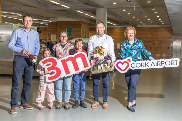 Cork Airport three millionth passenger milestone 2025 Cork Airport three millionth passenger milestone 2025